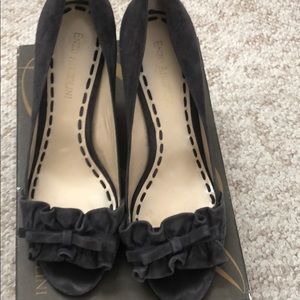 Size 6.5 heels suede dark gray Enzo angiolini
